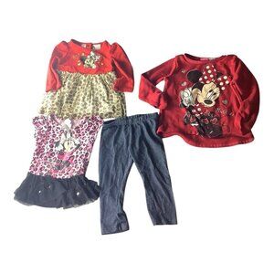 Disney Baby Girls Lot of 4  Shirts & Pants Minnie Mouse Theme 18M-24M Multicolor